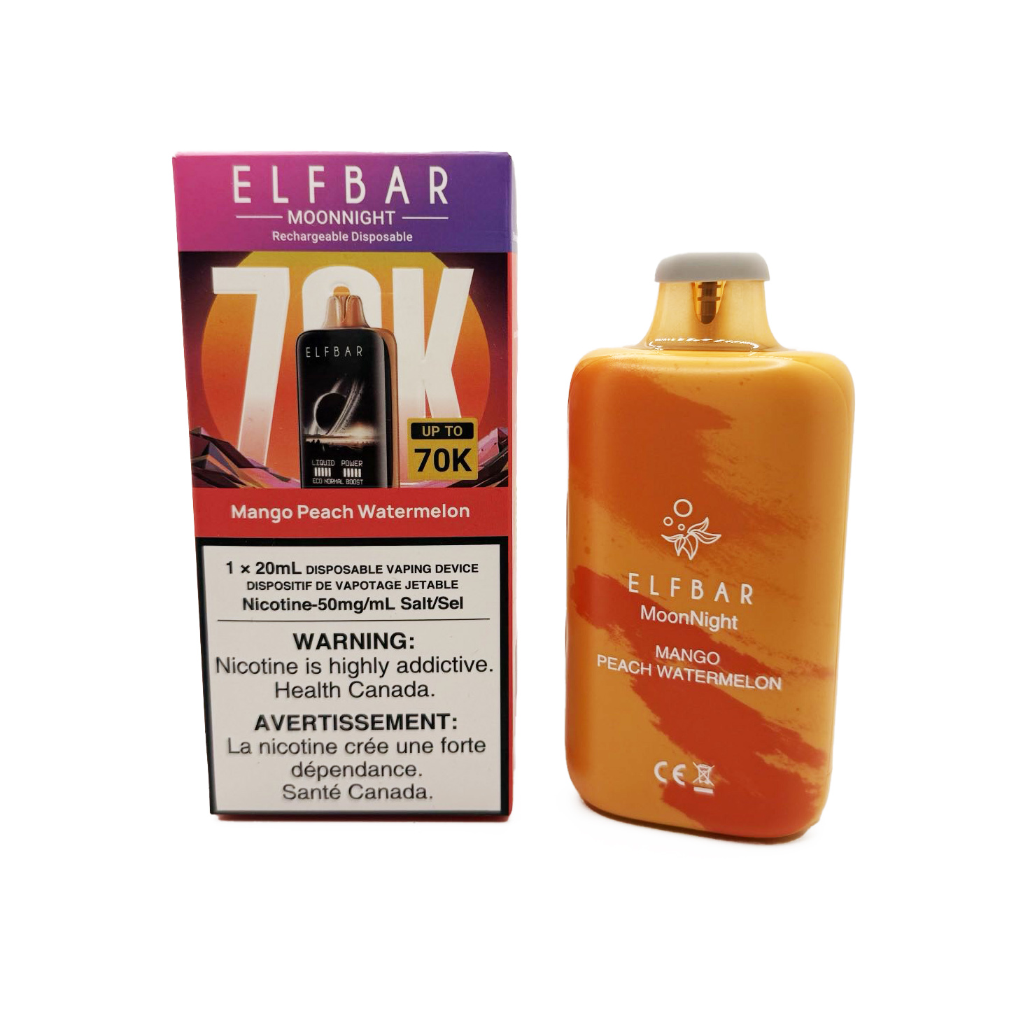 Elfbar Moonnight 70000 – Mango Peach Watermelon