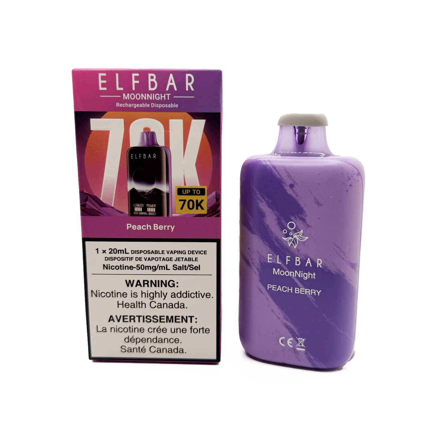 Elfbar Moonnight 70000 – Peach Berry